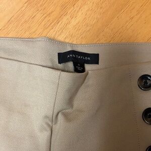Ann Taylor Beige pants with Black Button Accents